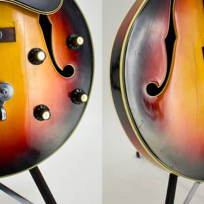 Used Conrad 40080 Vintage Burst Hollow Body Electric Guitar image 8