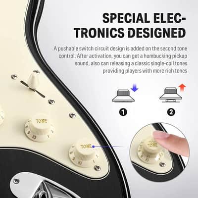 39 Inch Solid Body Electric Guitar Stratocaster Style Kit with Bag, Cable, Strap Full Kit Bundle image 5