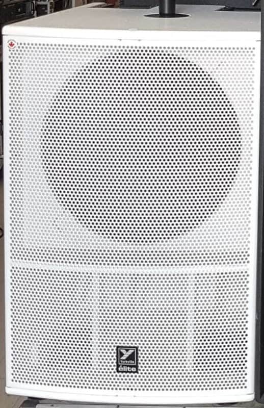 Yorkville ES18P White Active Elite 18" Powered Subwoofer 3200W Amplified DJ Sub image 1