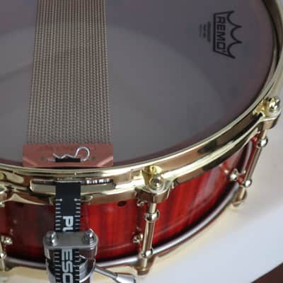 JT Custom Drums 14x5.5" Solid Padauk Stave Snare 2022 Natural image 13