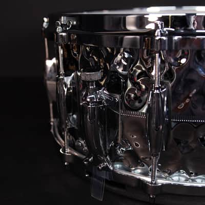 Gretsch 14" x 6.5" Hammered Chrome over Brass Snare Drum image 4