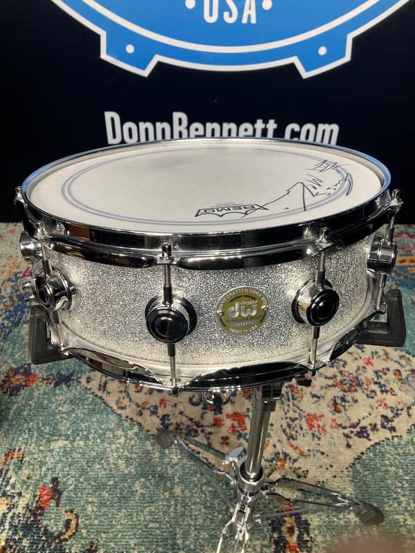 Russ McKinnon's Tower of Power, Joe Cocker, Elton John, DW 5x14" Collector's Maple Snare Drum 2005 - Silver Sparkle image 1