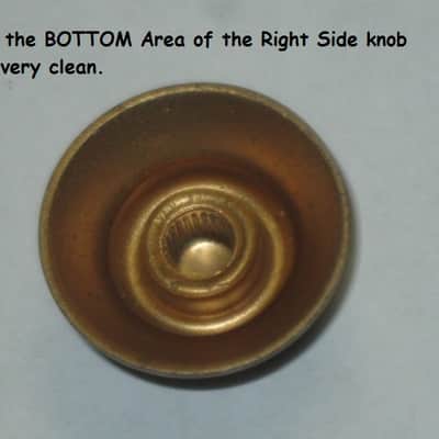 TWO very lightly used genuine Gibson Gold TOP HAT Knobs (ONLY 2 of the 4 knobs from PRHK-020 set are for sale) TOP Edge of ONE OF THE KNOBS has two very short very light nick image 17