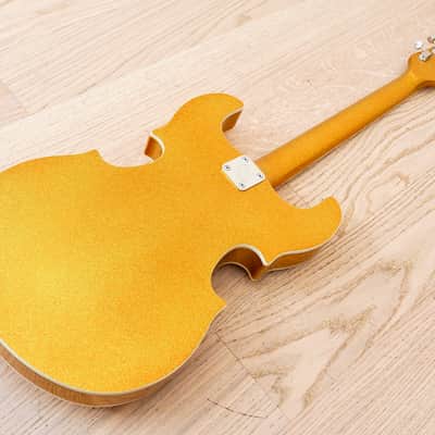 2005 Hallmark Stradette Semi-Hollowbody Electric Guitar Gold Sparkle Mosrite w/ohc image 14