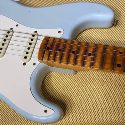 Fender Custom Shop 1957 Stratocaster Journeyman Relic - Aged Sonic Blue - 7.8lbs - Authorized Dealer - OPEN BOX - SAVE BIG! G06385 image 2