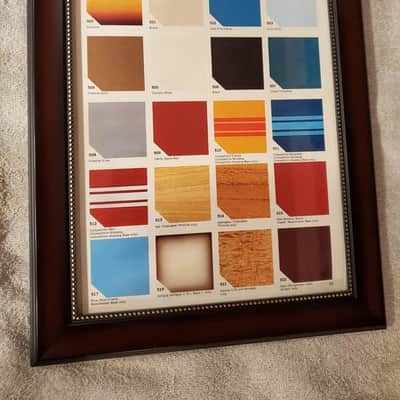 1970 Fender Guitars Promotional Ad Framed Fender Custom Color Chart For 1970 Original