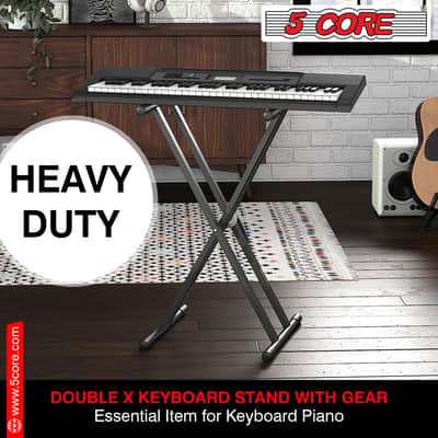 5 Core Keyboard Stand Dual X Shape Gear Adjustable Foldable Portable Key Board DJ Controller Stands image 6