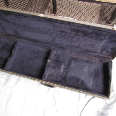 1985 G&L Lynx Bass Case Vintage Black Tolex Blue Lined G&L Lynx Bass Beat Up Functional image 2