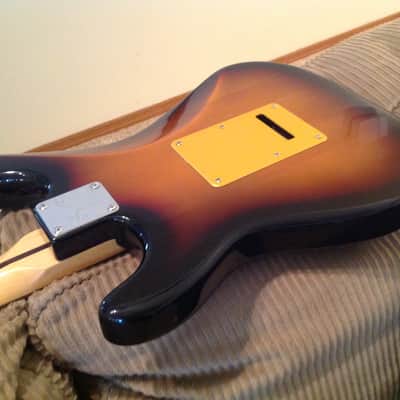 On Sale - Squier by Fender Vintage Modified Stratocaster HSS w/ Custom Gold Anodized Aluminum Pickguard / Backplate image 8