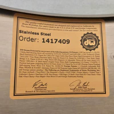 NEW DW Collector’s Series 14x5 Stainless Steel Snare Drum Shell, Workshop, 4.75 Depth image 9