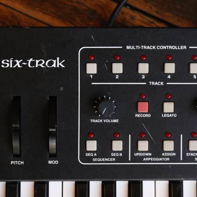 Sequential Six-Trak 49-Key 6-Voice Polyphonic Synthesizer 1984 - 1985 - Black with Wood Sides image 4
