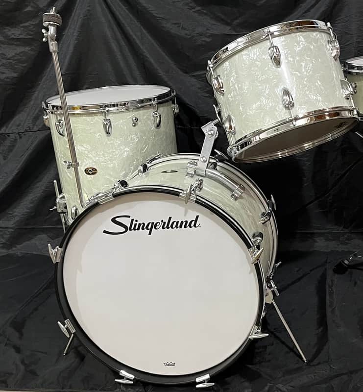 Slingerland Gene Krupa Mid 60s 3 Piece Drum Set - White Marine Pearl image 1