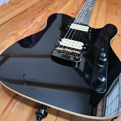 Carparelli T-Style HH Electric Guitar – Phoenix Humbuckers, Roasted Maple Neck, Push/Push Coil Split, 2026 - Gloss Black with Cream Binding image 5
