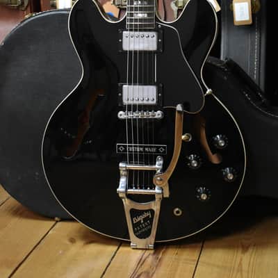 1973 Gibson ES-335 Custom Colour Factory Black w/Bigsby MOD – T-Tops & OHSC, RARE image 3