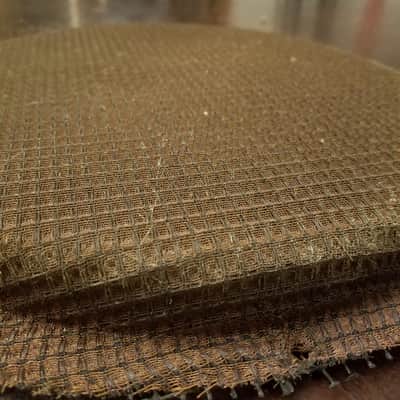 Hammond Original 12" round rigid speaker grille and cloth from M3 organ 1956 - brown black reddish image 4