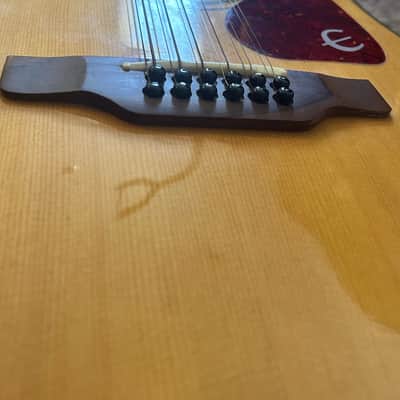 Epiphone PR-350-12 Natural 12-String Dreadnought Acoustic w/ Hard Case image 10