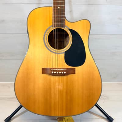 Jasmine ES33C Acoustic Electric Cutaway Guitar w/ Hard Case Natural Finish 2000's image 2