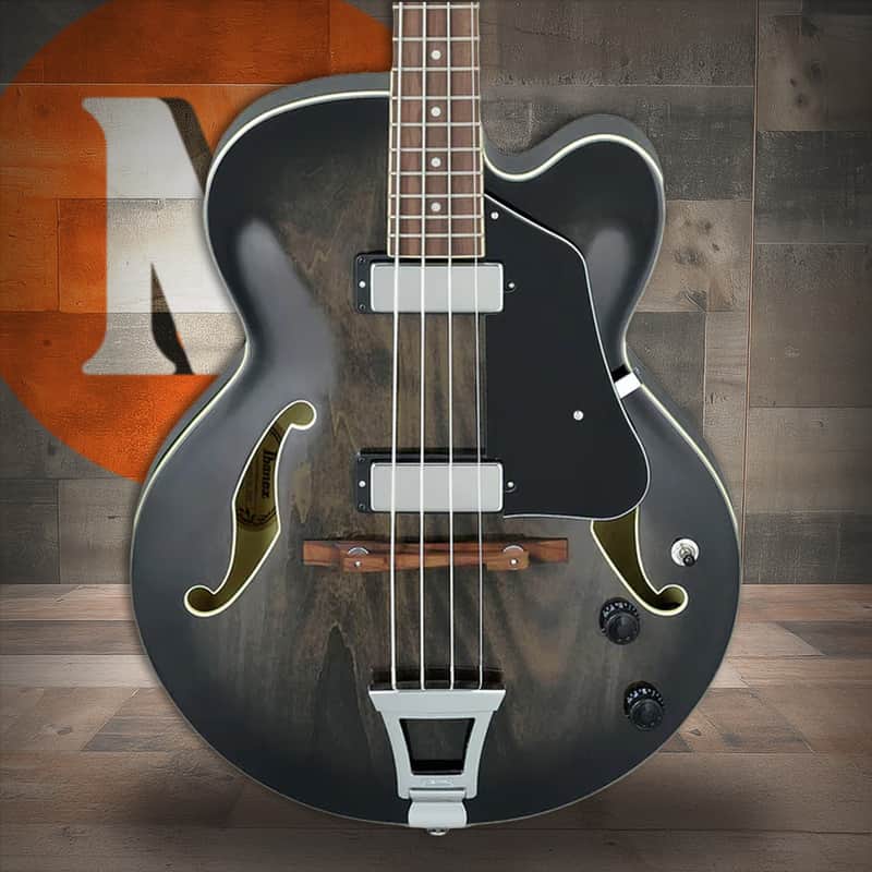 Ibanez AFB Artcore 4 String Electric Hollow Body Bass - Transparent Black Sunburst (AFB200TKS) image 1