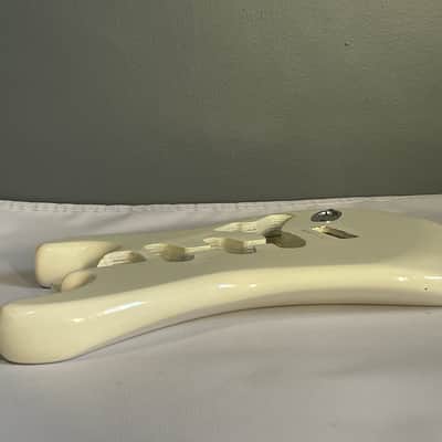 1980's Korean Kramer ZX30 White Stratocaster Plywood Guitar Body 2 Post Tremolo image 19
