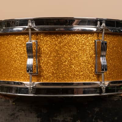 1965 Ludwig 5x14 Gold Sparkle Jazz Festival Snare Drum image 5