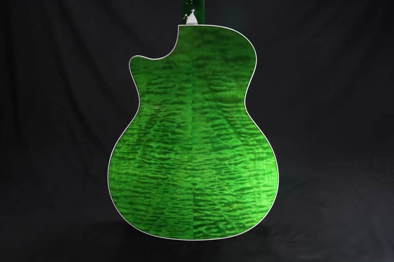 Taylor Custom Shop Black Label Grand Auditorium Spruce Top Quilt AAA Maple Back & Sides with Hardcase Transparent Green 088 image 1