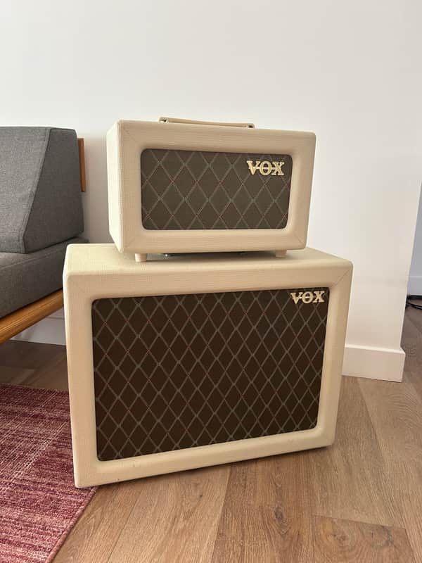 Vox AC4TVH Head + V112TV 1x12 Matching Cab – Cream (2010, Early Production) image 1