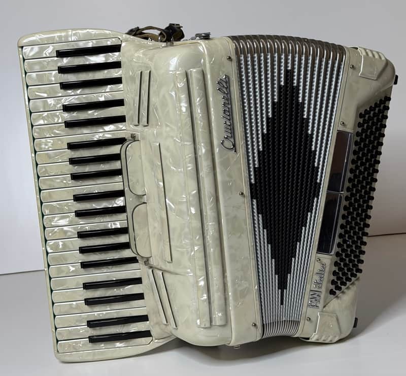 Pearl White Pancordion Crucianelli Piano Accordion LM 41/120 Excellent* image 1