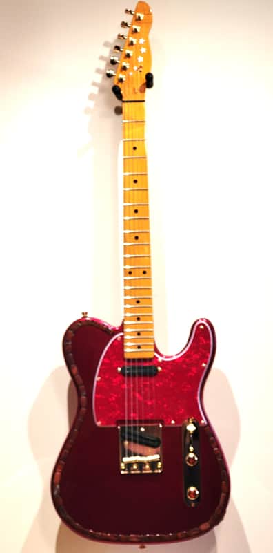 Custom Designed & Crafted Tele Style - Candy Apple Red w/Apple Jasper Stones Serial #080 - 2025 image 1