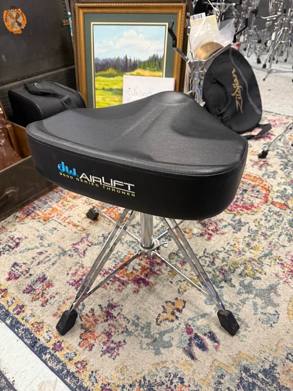 DW DWCP9120AL 9000 Series Heavy Duty Airlift Tractor Seat Drum Throne with Pneumatic Assist 2010s - Chrome image 1