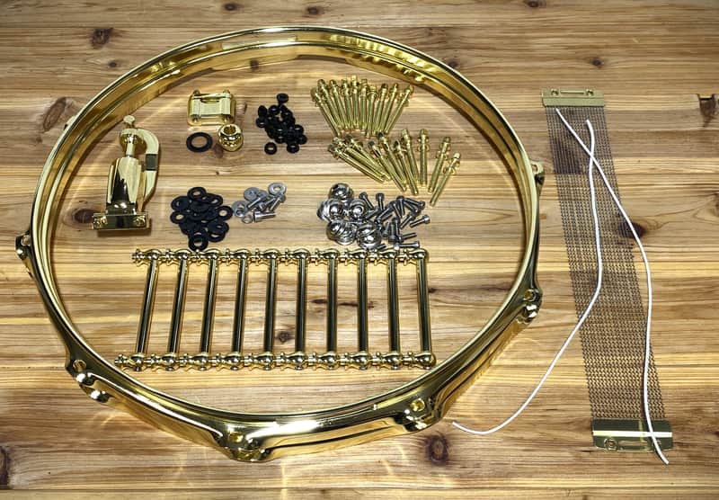 6.5"x14" Brass Snare Drum Hardware Kit - Brass image 1