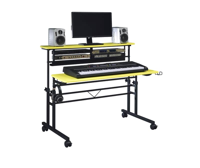 Musiea BE100 Series Sit and Stand Recording Music Studio Desk Workstation with 2x3U rack image 1