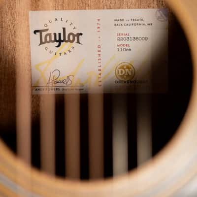 Taylor 110ce Dreadnought Acoustic/Electric Guitar - Solid Torrefield Spruce with Gig Bag - Factory Demo image 15
