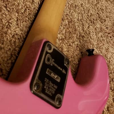1986 USA Charvel San Dimas Original Pink Pearl Ebony Slab Pearl Dots image 5