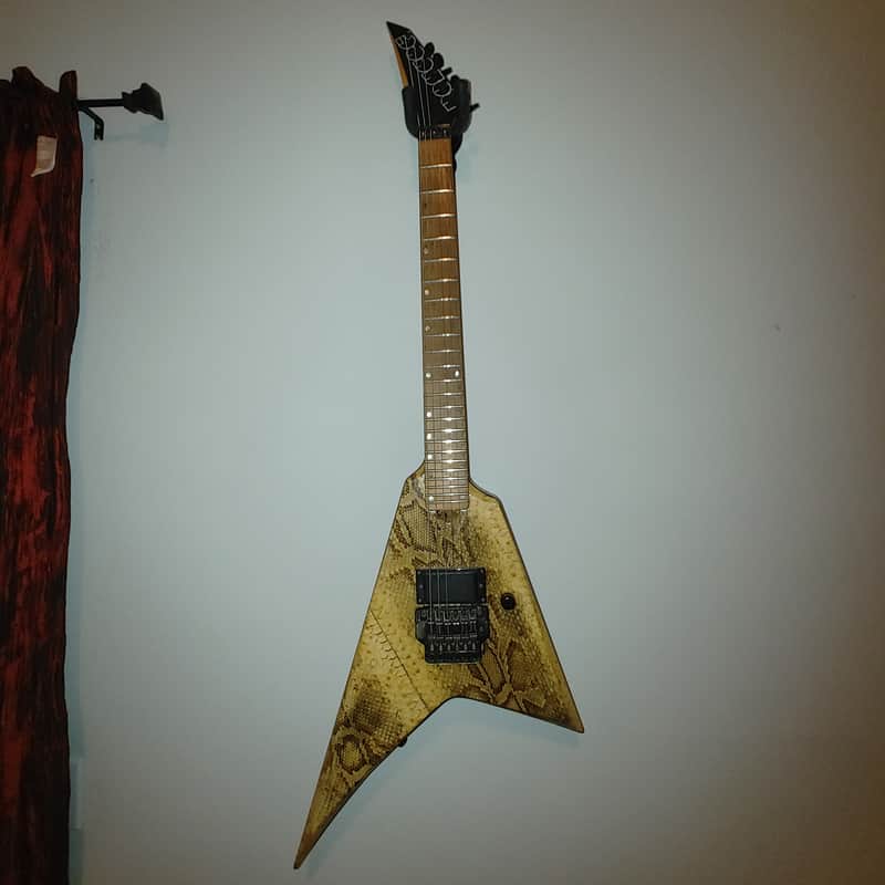 ROSCOE Real Python Skin RR V 1984 Custom Guitar image 1