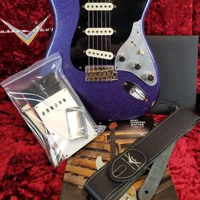 Fender Custom Shop B1 Limited Edition Poblano II Strat Relic Electric Guitar, Purple Sparkle W/ Case image 2