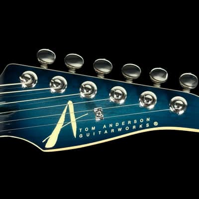 2015 Tom Anderson Drop Top Personalized Flame Top ~ Natural Arctic Blue Burst with Binding image 10