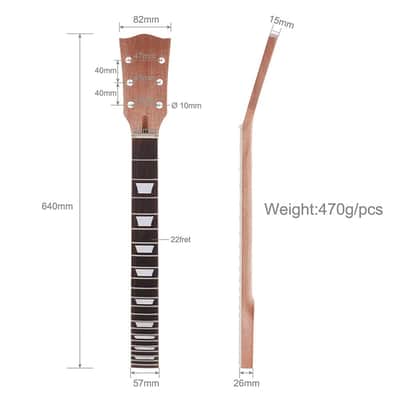 Electric Guitar Neck DIY For Gibson LP Guitars Parts Replacement 22 Fret Mahogany Neck Rosewood Fretboard with White Trapezoid Dots Inlay Natural image 2