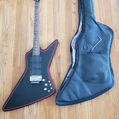 Harmony 818b Gibson Explorer Copy || Active Splittable HHH pickups || Black and Red image 13