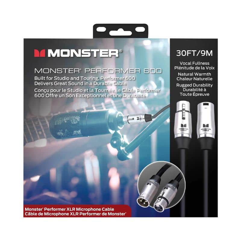 Monster Performer 600, Microphone 30 ft/9m XLR (600571) - Black image 1