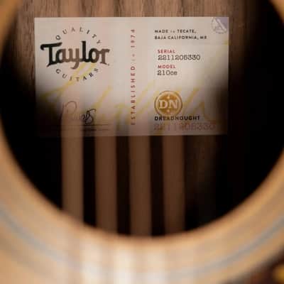 Taylor 210ce Dreadnought Acoustic/Electric Guitar with Gig Bag image 13