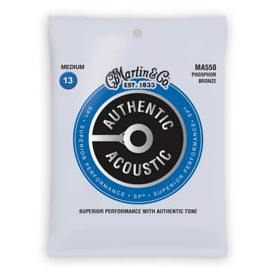 Martin MA550 Authentic Acoustic SP Phosphor Bronze Acoustic Guitar Strings - Medium (.13 - .56)
