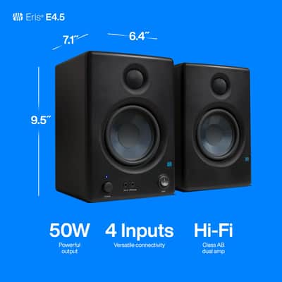PreSonus Eris E4.5 2-Way 4.5" Active Studio Monitor (Pair) - BRAND NEW image 6
