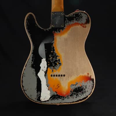 Fender Custom Shop Limited Edition Master Built Joe Strummer Telecaster Heavy Relic - Aged Black over 3-Color Sunburst 712 image 10