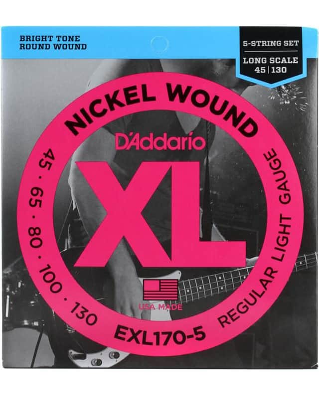 D'Addario EXL170-5 Regular Light Nickel Wound 5-string Long Scale Bass Strings - .045-.130 image 1