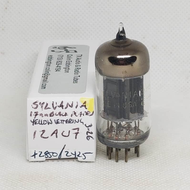 Sylvania 12AU7 Long Black Plate Balanced Single NOS 12AU7A ECC82 image 1