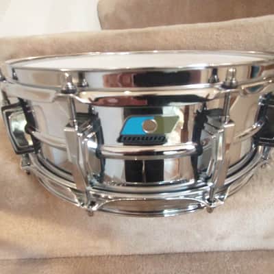 Ludwig LM 400 Supraphonic snare drum, blue/olive badge - mint open box! image 7