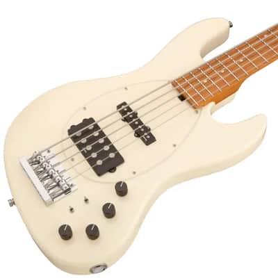 Sadowsky MetroExpress 21-Fret Vintage M/J Bass, Roasted Maple Fingerboard, 5-String - Solid Olympic White High Polish image 1