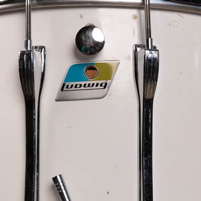 1980s Ludwig 12x14 White Cortex Challenger Series Parade Drum image 9