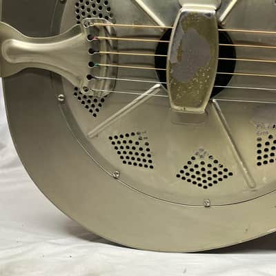 Regal RC-43 Antiqued Nickel-Plated Body Triolian Resonator Guitar image 5