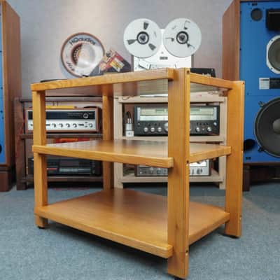 Honey Oak Audio Rack – Solid Wood 3-Tier Hi-Fi Rack – 5-Year Warranty image 2